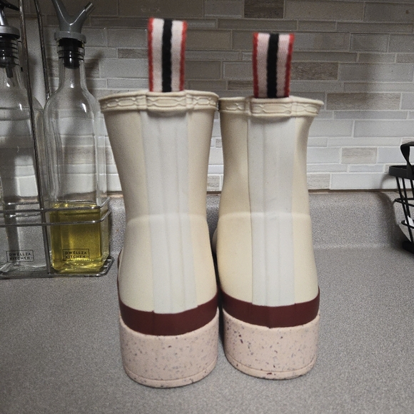 Hunter Original Short Speckle Rain Play Boots Beige/Red - Picture 7 of 13
